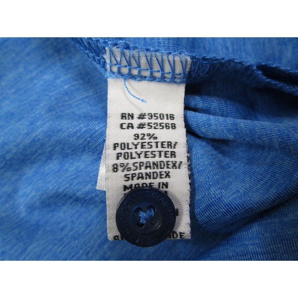 Straight Down Mens Blue Heathered Performance Golf Polo Shirt Swan Logo Size M - Picture 5 of 9